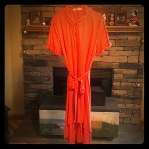 High low coral dress